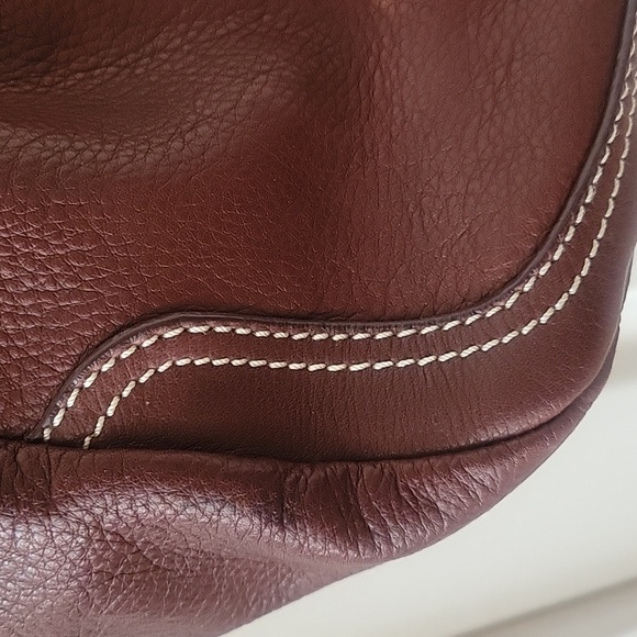 SOLD -B. Makowsky Genuine Leather Handbag Brown EUC w/ Dust Bag - Picture 7 of 13